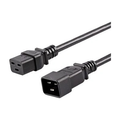 PremiumCord Kabel síťový prodlužovací 230V 16A 1,5m, konektory IEC 320 C19 - IEC 320 C20