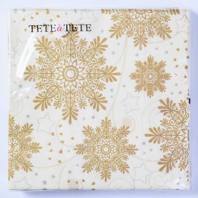 TaT servítky Snowflakes cream 33x33cm
