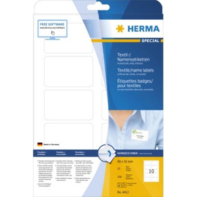 Herma 4412 etikety 80 x 50 mm acetátový hodváb biela, 250 ks, premiestniteľné menovky