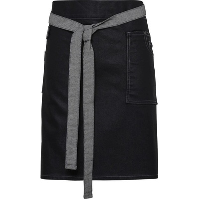 Premier Zástěra Division PR 135 do pasu denim krátká COT-390135m0999 Černá denim