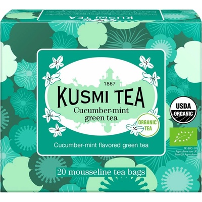 Kusmi Tea Porciovaný zelený čaj s mätou a uhorkou Bio 20 vrecúšok