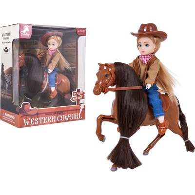 RKToys Kovbojka s hnědým koněm