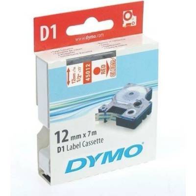 DYMO pásky D1 12mm štandard Červená na čírej