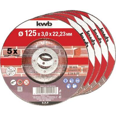 kwb 792295 rezný kotúč rovný 125 mm 5 ks kámen