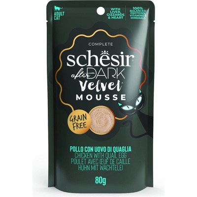 Schesir Cat After Dark Velvet Mousse kuře a vejce 80 g