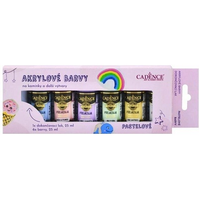 Cadence akrylové barvy na kamínky sada 6 pastelových barev + akrylový lak 25 ml – Hledejceny.cz