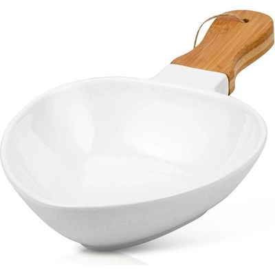 NAVA Porcelánová salátová mísa s bambusovou rukojetí 38 cm