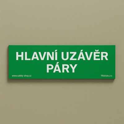 Traiva s.r.o Hlavní uzávěr páry Verze: Samolepka 210 x 80 mm tl. 0.1 mm - Kód: 01223