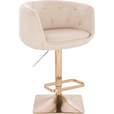 LuxuryForm Design Montana Velur na zlatej hranatej podstave / krémová