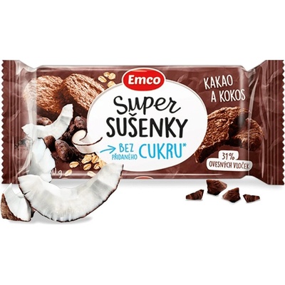 Emco Super sušenky Kakao a kokos 60 g – Hledejceny.cz