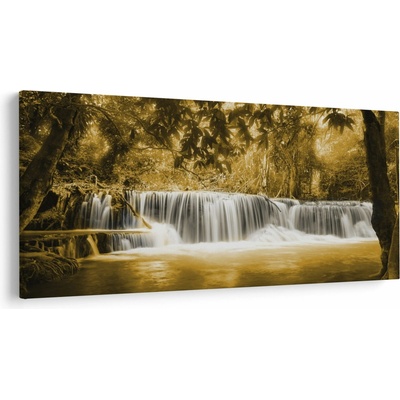 Obraz - Vodopád, vintage, jednodielne 250x125 cm