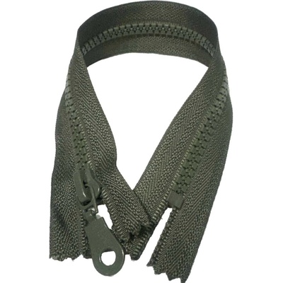 Zips khaki kosticový Nedeliteľný 5 mm, dĺžka 25 cm