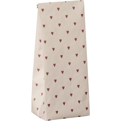 Ib Laursen Papírový sáček Red Hearts 22,5 cm – set 5 ks, červená barva, papír
