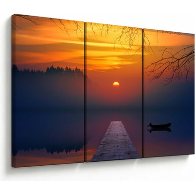 Obraz mostu při západu slunce, třídílný 120x80 cm