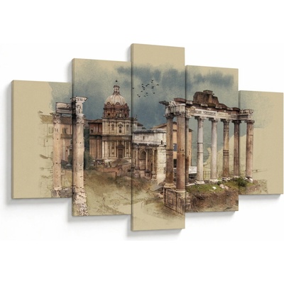 Obraz - Forum Romanum, Řím, Itálie, pětidílný 150x105 cm – Hledejceny.cz