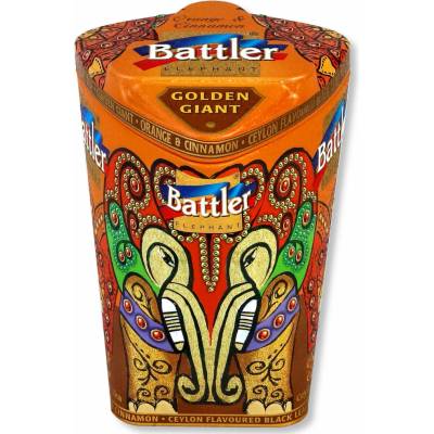 Battler Golden Giant Orange & Cinnamon cejlónsky čierny čaj FBOP s príchuťou pomaranča a škorice v plechovej dóze, 100g
