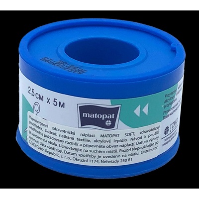 Náplast SOFT Matopat 2,50 cm x 5 m v cívce 1 ks