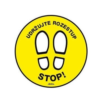 STOP! Udržujte rozestup, CZ, Samolepka, formát 400x400 mm, Samolepicí