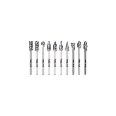 Extol Industrial sada karbidových fréz, ø6mm, stopka ø3mm, celková dĺžka 50mm, 10ks 8703810