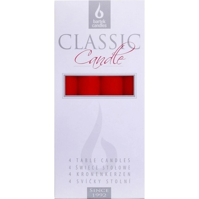 Bartek Candles Stolní neparfémované válcové Metal 21/170mm 4 ks Fialová