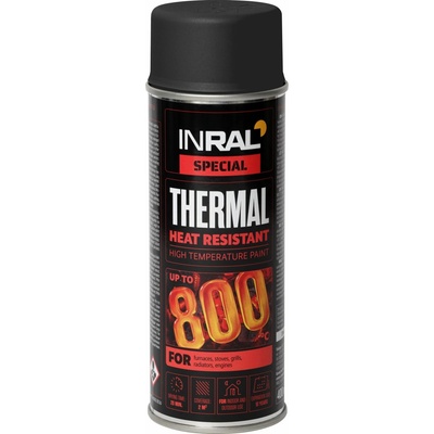 TEGRA INRAL žiaruvzdorná farba v spreji 400 ml – čierna (RAL 9005)