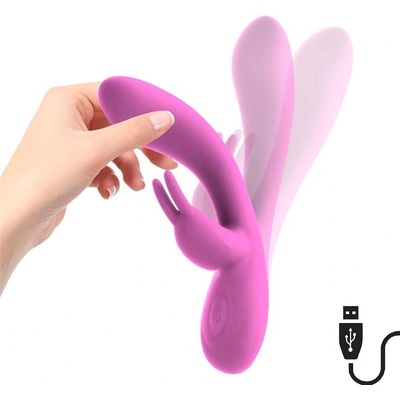 Intoyou silikonový vibrátor s králíkem pro klitoris 19,9 x 3 cm