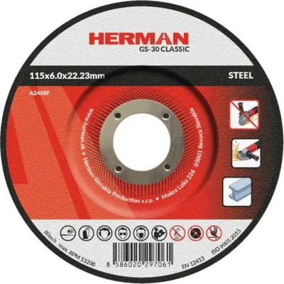 HERMAN Brúsny kotúč na oceľ 115x6,0x22,23 mm GS-30 Classic