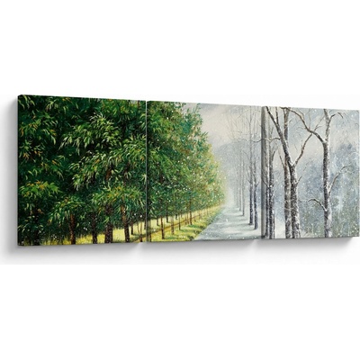 Obraz - Zima versus léto, třídílný 90x30 cm