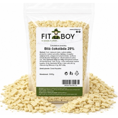 Fitboy Biela čokoláda 29% 5 kg