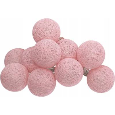 Světelný řetěz cotton balls Atmosphera růžový LED na baterie do dětského pokoje 255 cm