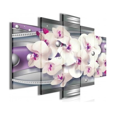 Obraz na plátne viacdielny - OB3488 - Biela orchidea 100cm x 60cm - S17