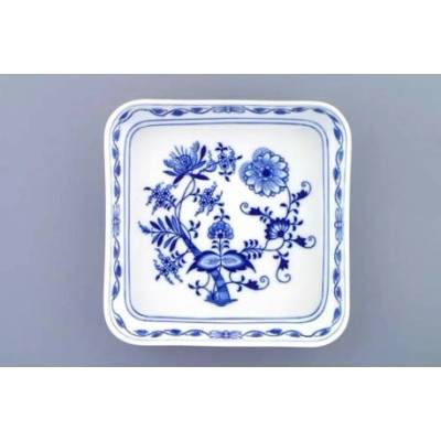 Český porcelán Dubí Mísa čtyřhranná nízká 10486 Cibulák 21 cm