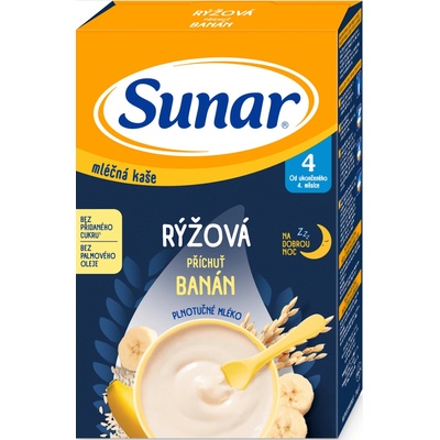 Sunar mléčná kaše Rýžová banán 210 g – Hledejceny.cz