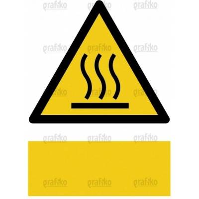 Grafiko | Nebezpečí popálení - Text obrázku (tabulka s vlastním textem), Materiál Hliník, Rozměr 297x210mm