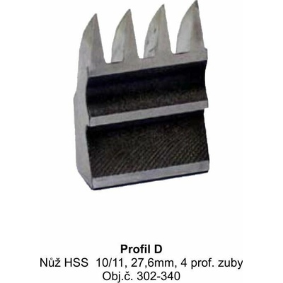 Výměnný nůž HSS 10/11, 27,6mm, 4 profilové zuby "D"