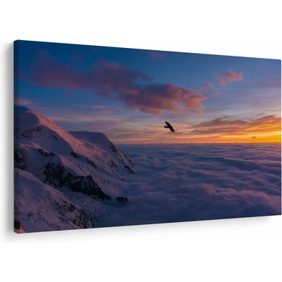 Obraz pri západe slnka, Mt. blanc, jednodielne 150x100 cm