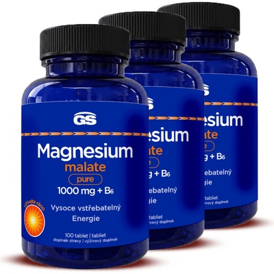 GS Magnesium malate pure 1000 mg + B6 3 x 100 tabliet