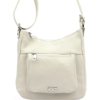 MiaMore kožená crossbody dámska kabelka krémová