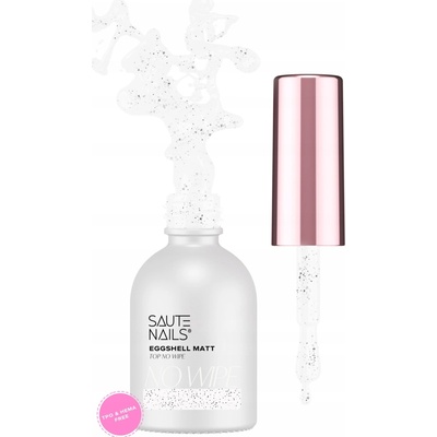Saute Nails Matt Eggshell Top No Wipe 8ml - Matný Top Coat na Nehty s Efektem Skořápky, Bez Výpotku, 8 ml
