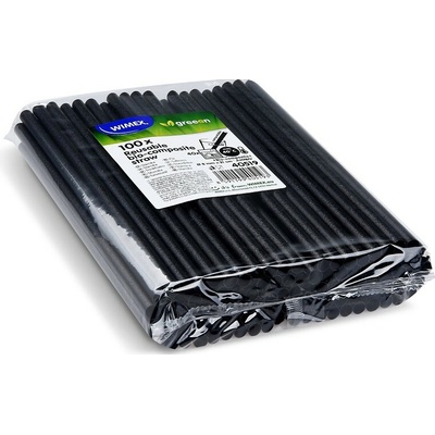 Wimex biokompozit brčko JUMBO 8 mm x 21 cm černé 100 ks