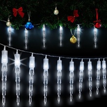 DEU Vianočné svietiace cencúle vonkajšie 40LED biela s DO