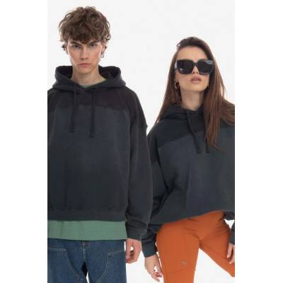 Guess Two Tone Hoodie pánska čierna s kapucňou vzorovaná M2BQ02KBB40 A119 M2BQ02.KBB40