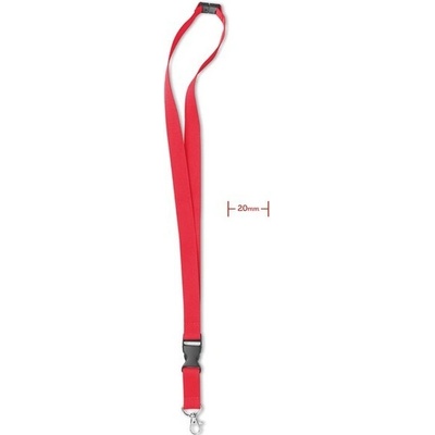Snúrka na krk s kovovou karabínou červená P286.051 20 mm