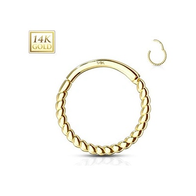 Šperky4U zlatý piercing segment kruh ZL01270-1206
