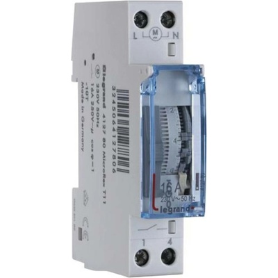Legrand Legrand 412780 412780 časovač na DIN lištu, analógový , 1 x zapnuté