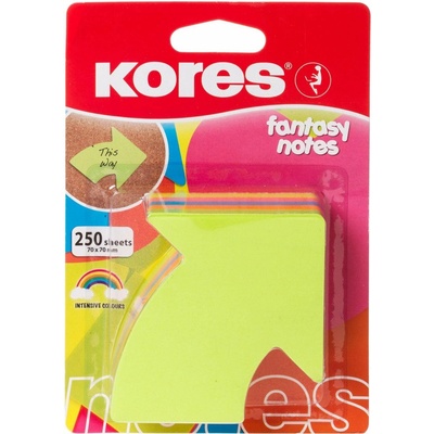 Kores Neónové bločky 70x70mm tvar šípky / 250 lístkov, mix 5 farieb (48704)
