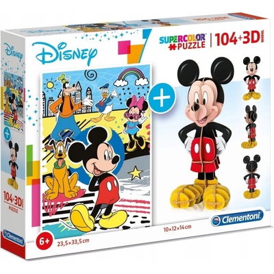 Clementoni Puzzle Mickey Mouse 104 ks a 3D puzzle Mickey