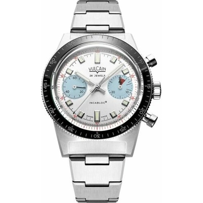 Vulcain Skin Chronograph Ice Blue Steel Bracelet