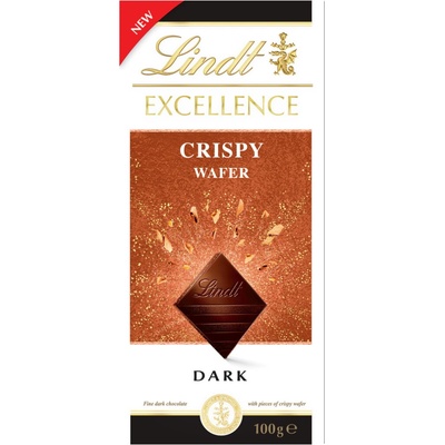Lindt Excellence Hořká s kousky křupavé sušenky 100 g