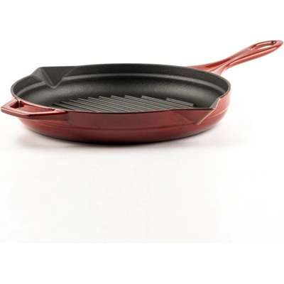 Hósse Grilovací pánev kulatá vroubkovaná červená 28 cm
